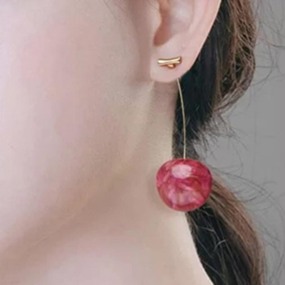 Cherry Long 🍒 Fun Earrings 2 in One